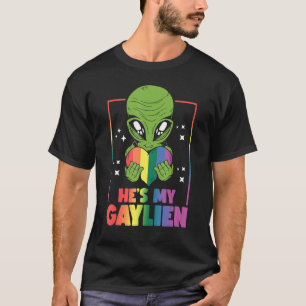 Camiseta Es mi Gaylien LGBTQ+ Gay Heart LGBT Rainbow Prid