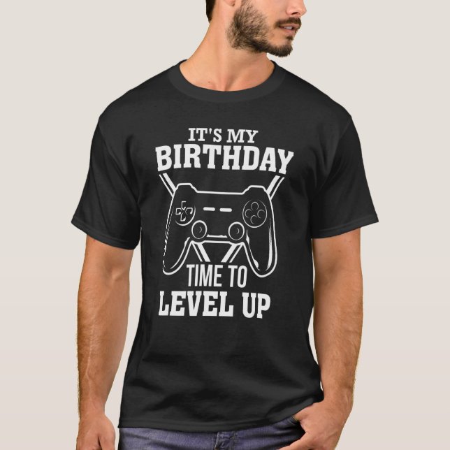 Camiseta Es Mi Hora De Cumpleaños Para Elevar El Control De (Anverso)