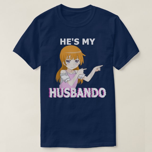 Camiseta Es mi Husbando Ella es mi pareja Waifu Anime Manga (Diseño del anverso)