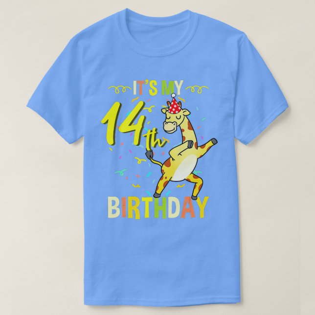 Camiseta Es mi jirafa de cumpleaños número 14 (Diseño del anverso)