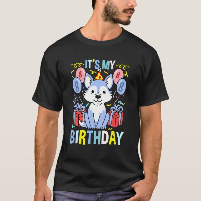 Camiseta Es mi lobo de cumpleaños 8 (Anverso)