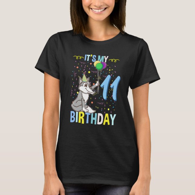 Camiseta Es mi Lobo de cumpleaños número 11 (Anverso)