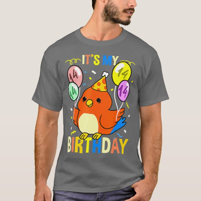 Camiseta Es mi loro de cumpleaños número 14 (Anverso)