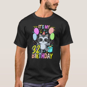 Camiseta Es mi mapache de cumpleaños número 32