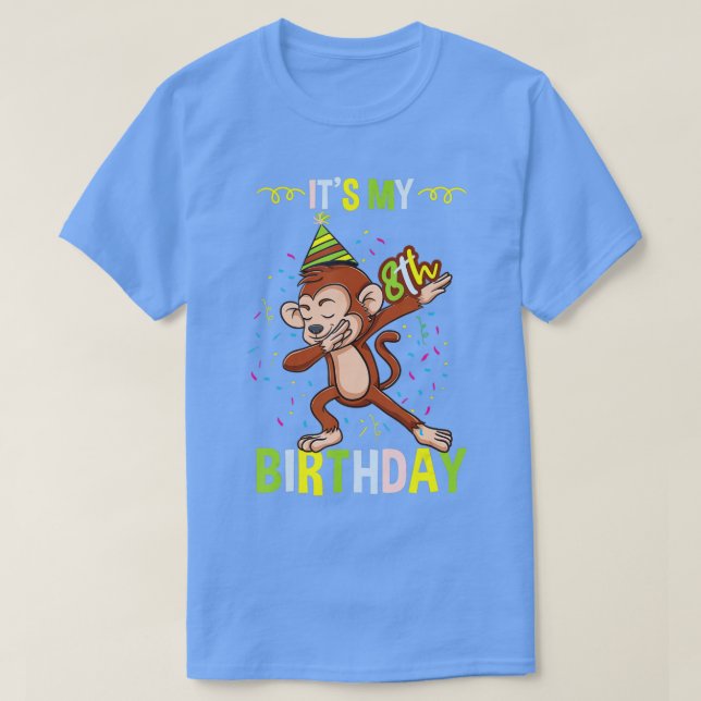 Camiseta Es mi mono de cumpleaños número 8 (Diseño del anverso)