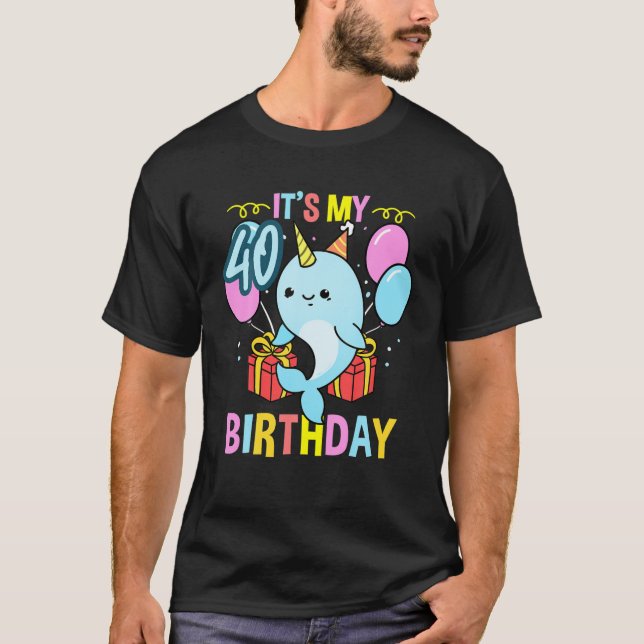 Camiseta Es Mi Narwhal De Cumpleaños 40 (Anverso)