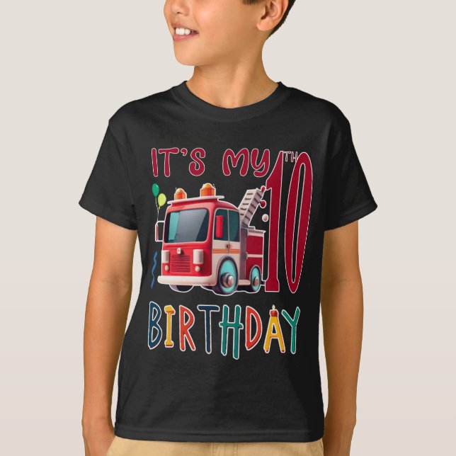Camiseta es mi niño de 10 años que lucha contra incendios i (Anverso)
