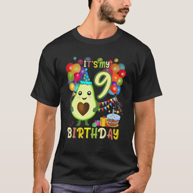 Camiseta Es Mi Novena Fiesta De Cumpleaños Aguacate Av (Anverso)