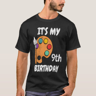 Camiseta Es mi Novena pintura de cumpleaños 9 años mujeres 