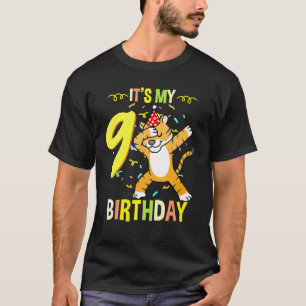 Camiseta Es mi noveno cumpleaños, Dabbing Tiger