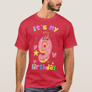 Camiseta es mi noveno cumpleaños Funny donut de 9 años Cake