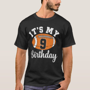 Camiseta Es mi noveno cumpleaños, fútbol de 9 años