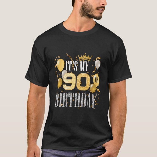 Camiseta Es Mi Noveno Cumpleaños Guay De 90 Años P (Anverso)
