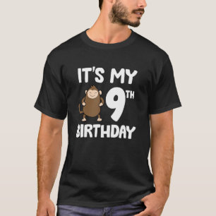 Camiseta Es mi noveno cumpleaños, mono lindo, Ape, noveno c