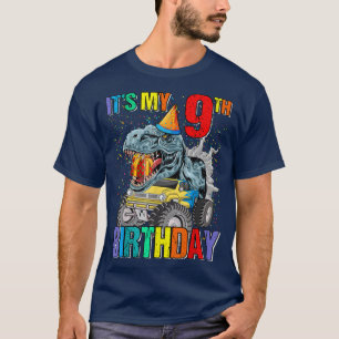 Camiseta Es mi noveno cumpleaños, monstruos de dinosaurios 