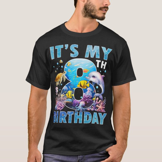 Camiseta Es Mi Océano De Cumpleaños De Ocho Años De Edad Ac (Anverso)