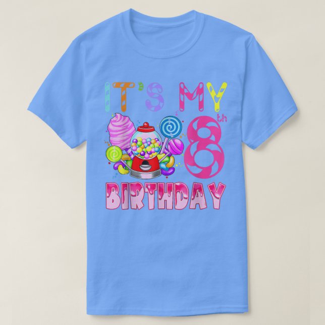 Camiseta Es mi octavo cumpleaños, Candy Candyland Chica de  (Diseño del anverso)