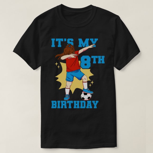 Camiseta Es mi octavo cumpleaños Chica Soccer2 (Diseño del anverso)