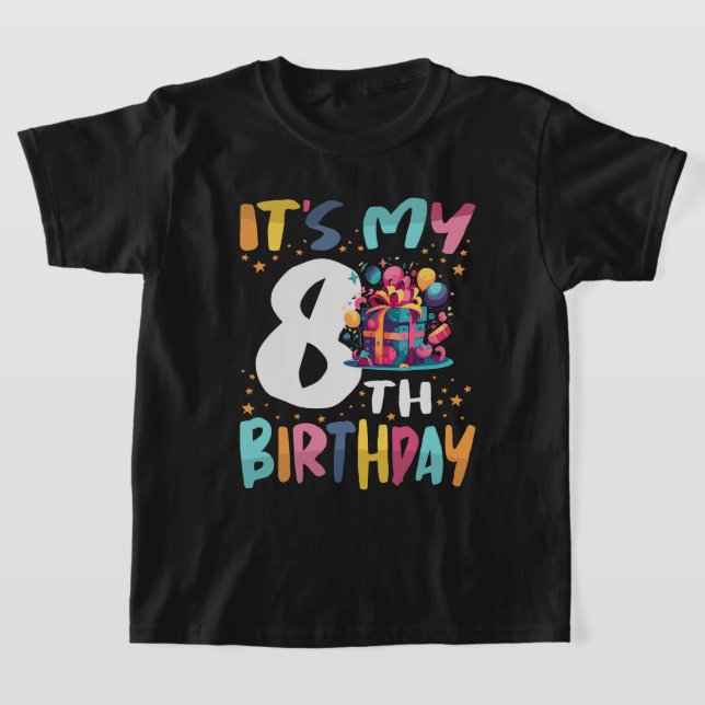 Camiseta Es mi octavo cumpleaños feliz cumpleaños de niños  (Distribución)