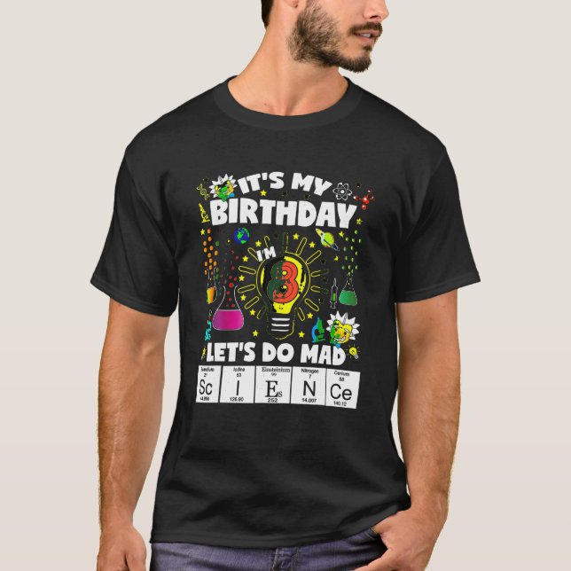 Camiseta Es mi octavo cumpleaños hagamos ciencia loca de 8  (Anverso)