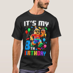 Camiseta Es mi octavo cumpleaños ladrillo de construcción 8