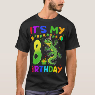 Camiseta Es Mi Octavo Cumpleaños Reptile De 8 Años Bo