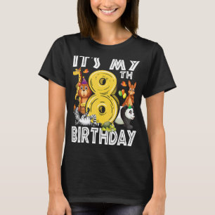 Camiseta Es mi octavo cumpleaños Safari Jungle Zoo Par de c
