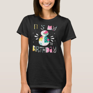 Camiseta Es mi octavo cumpleaños tropical floral de 8 años