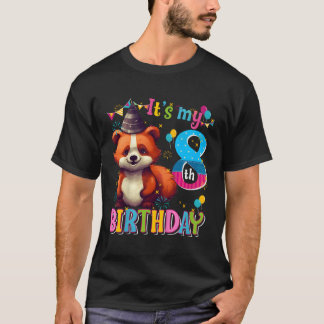 Camiseta Es Mi Octavo Panda Rojo 8
