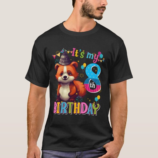Camiseta Es Mi Octavo Panda Rojo 8 (Anverso)