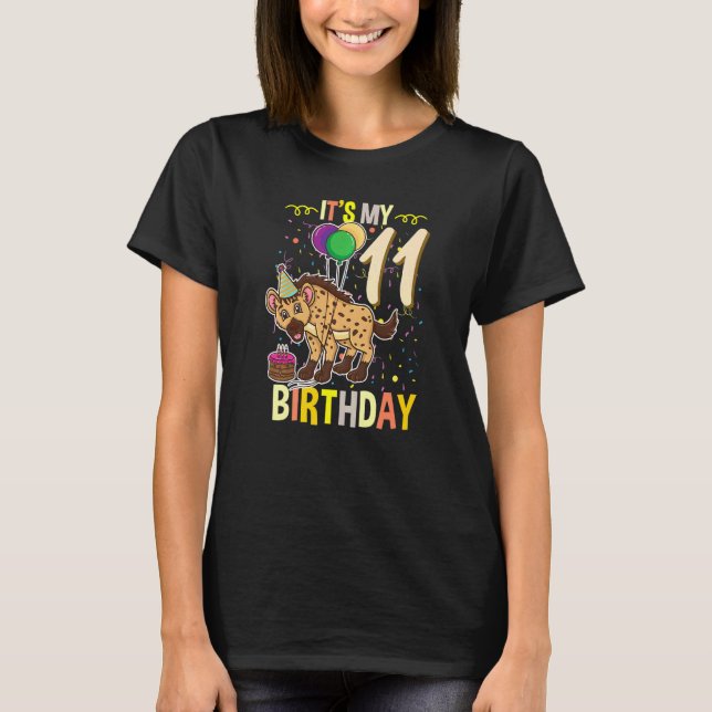 Camiseta Es mi onceavo cumpleaños, Hyena (Anverso)