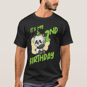 Camiseta Es Mi Panda De Cumpleaños De Dos Años