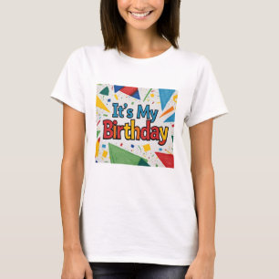 Camiseta Es mi parto geométrico confetti