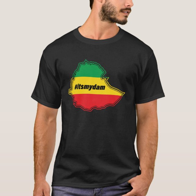 Camiseta Es mi presa en el mapa y la bandera etíopes (Anverso)