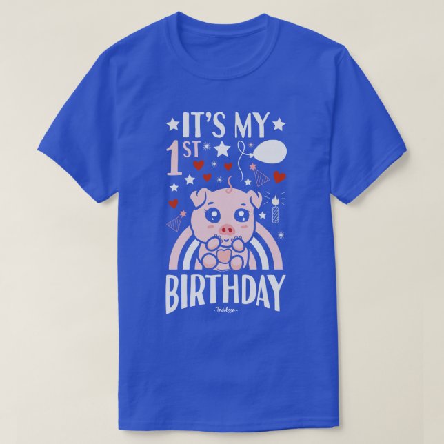 Camiseta Es mi primer cerdito de cumpleaños (Diseño del anverso)