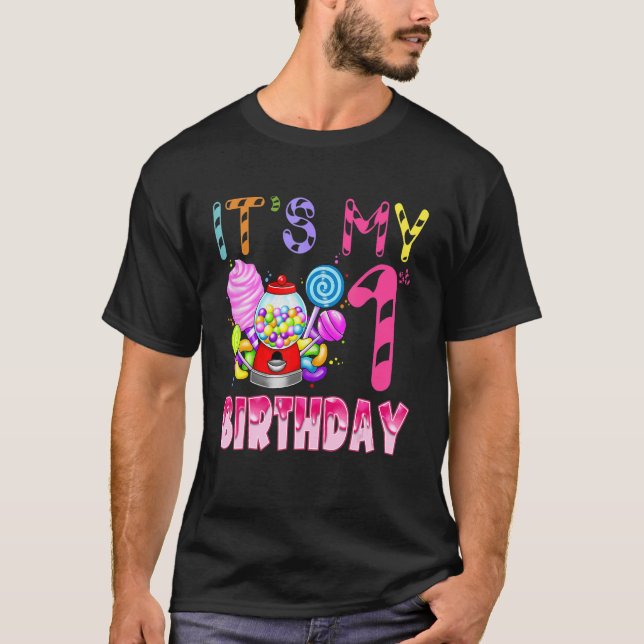 Camiseta Es mi primer Chica de cumpleaños Candy Candyland (Anverso)