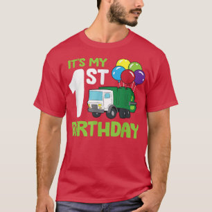 Camiseta Es mi primer cumpleaños, camión de basura