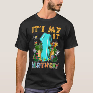 Camiseta Es mi primer cumpleaños, Safari Jungle Zoo Cumplea