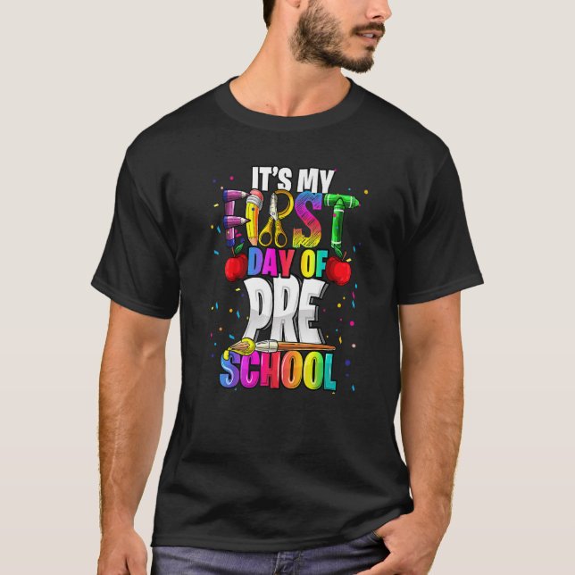 Camiseta Es mi primer día de educación preescolar de vuelta (Anverso)