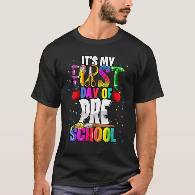 Camiseta Es mi primer día de educación preescolar de vuelta (Anverso)