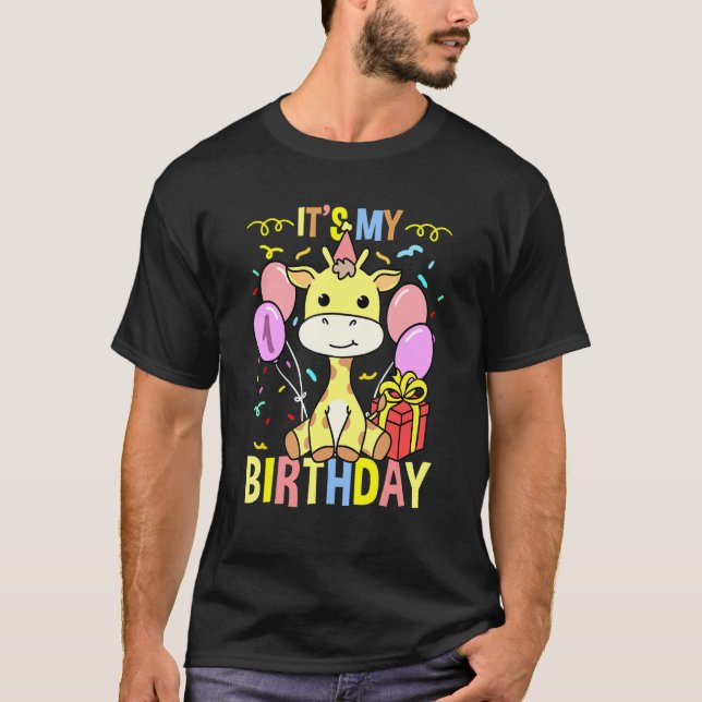 Camiseta Es mi primera jirafa de cumpleaños (Anverso)