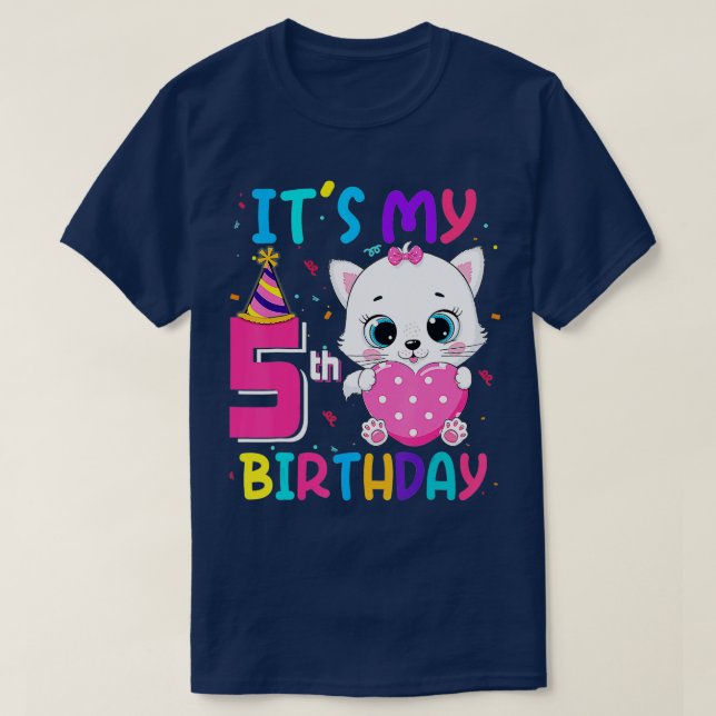 Camiseta Es mi quinto cumpleaños Chica gracioso cumpleaños  (Diseño del anverso)