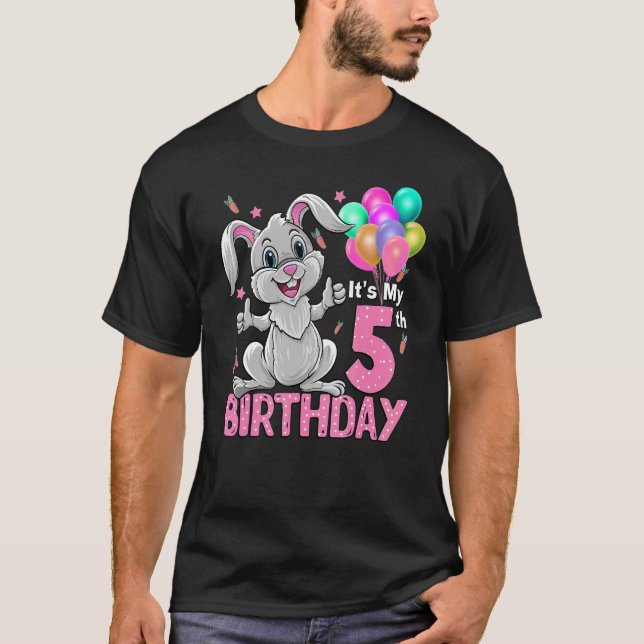 Camiseta Es mi quinto cumpleaños Conejo 5 años O (Anverso)
