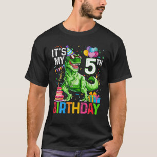 Camiseta Es mi quinto cumpleaños, dinosaurio T Rex Happy 5 