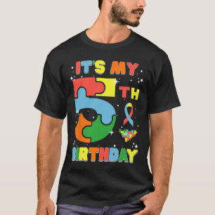 Camiseta Es mi quinto cumpleaños, el autismo de los niños d