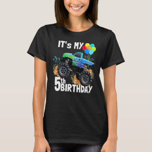 Camiseta Es mi quinto cumpleaños Monster Truck quinto cumpl