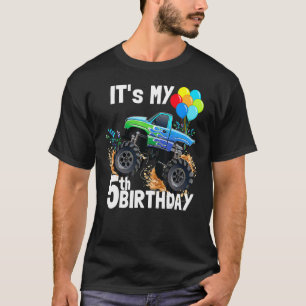 Camiseta Es mi quinto cumpleaños Monster Truck quinto cumpl