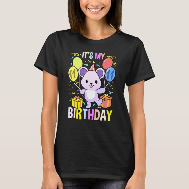 Camiseta Es mi ratón de cumpleaños número 11 (Anverso)