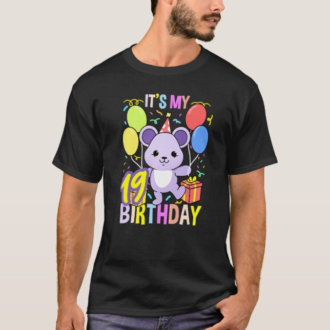Camiseta Es mi ratón de cumpleaños número 19 (Anverso)