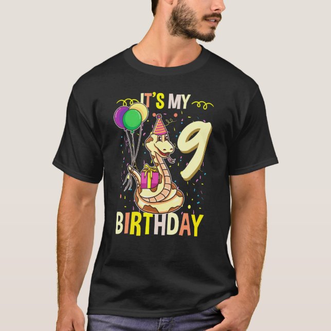 Camiseta Es mi reptil de la serpiente de cumpleaños número  (Anverso)